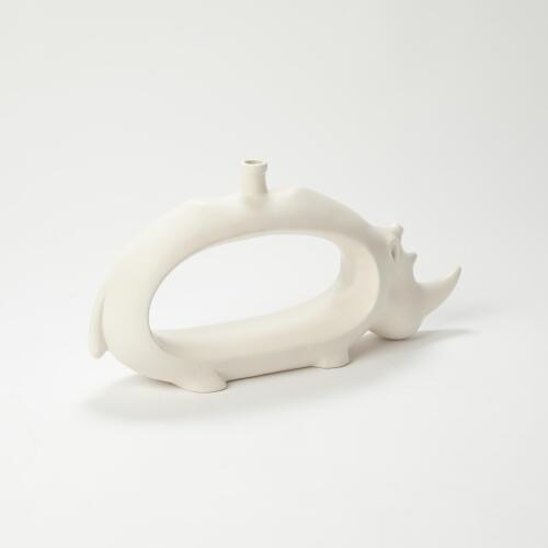 Rhino Vase-Matte White