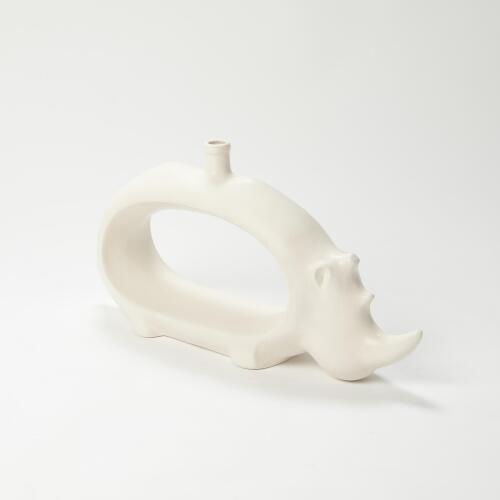 Rhino Vase-Matte White