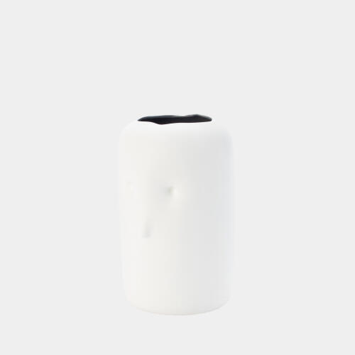 Impressionistic Simple Face Vase-Matte White