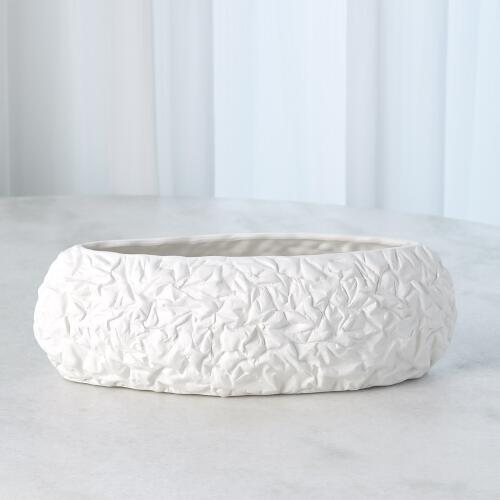 Crinkled Paper Bowl-Matte White