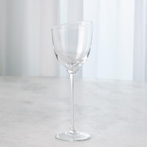 Asymmetrical Slant Wine Glass