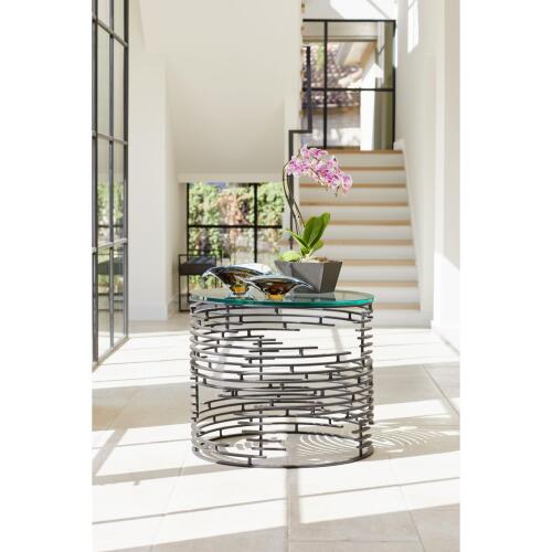 Bent Leaf Bowl-Blue/Amber