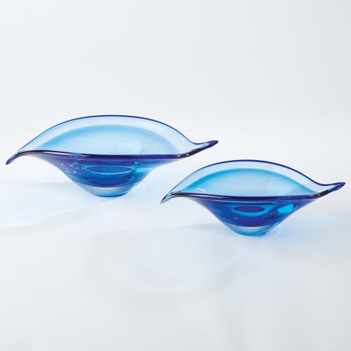 Bent Leaf Bowl-Blue
