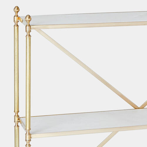 Acorn Open Shelf-Brass