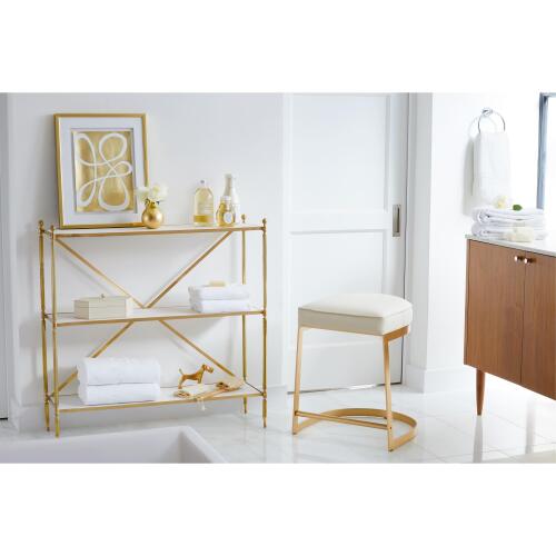 Acorn Open Shelf-Brass
