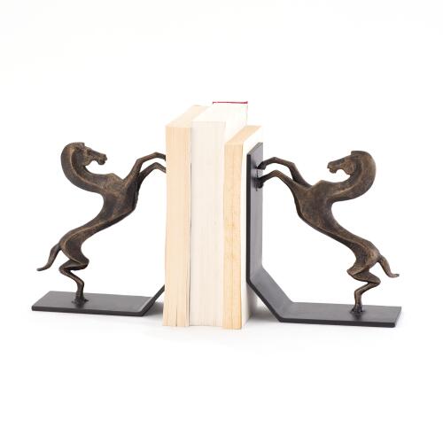 Standing Horse Bookends-Bronze