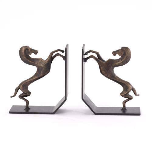 Standing Horse Bookends-Bronze