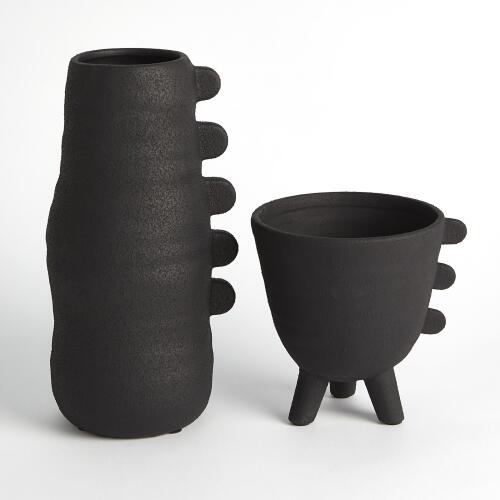 Primitive Porcelain Vase-Black