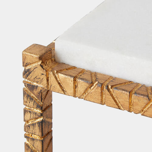 Shadrach Cut Iron Console Table-Gold Leaf