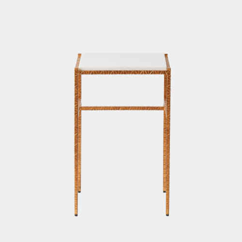 Shadrach Cut Iron Side Table-Gold Leaf