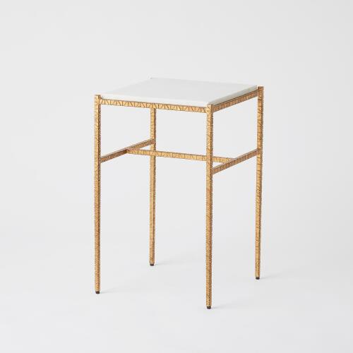 Cut Iron Side Table-Gold Leaf