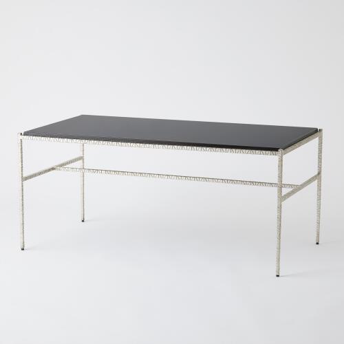 Cut Iron Cocktail Table-Silver Leaf