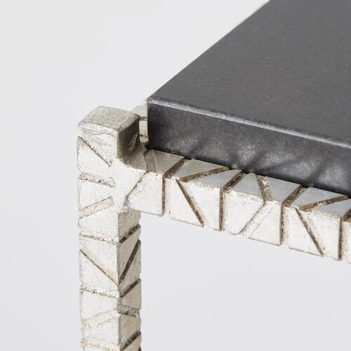 Cut Iron Console Table-Silver Leaf