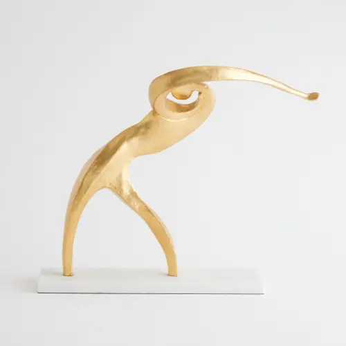 Backswing Abstract Sculpture-Gold Leaf