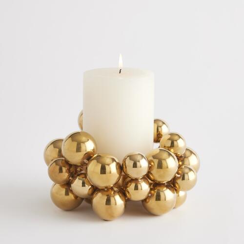 spheres candleholder-brass
