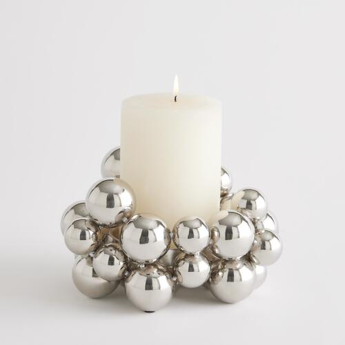 spheres candleholder-nickel