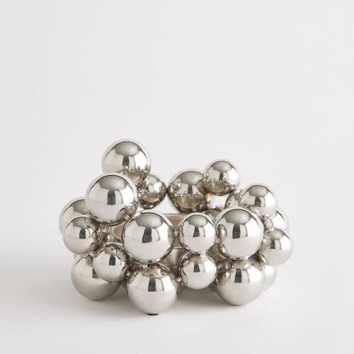 spheres candleholder-nickel