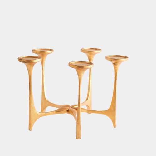 Gathered Candleholder-Gold Leaf