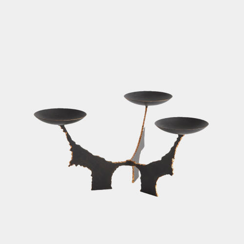 Brutalist C/H Holds 3 Candles-Bronze