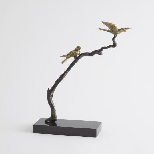 Perched Sparrows-Bronze/Brass