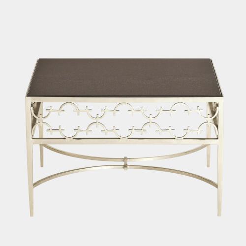 Nikos C-Fret Cocktail Table-Silver