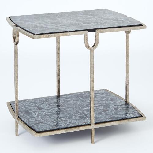 Curve Side Table-Silver