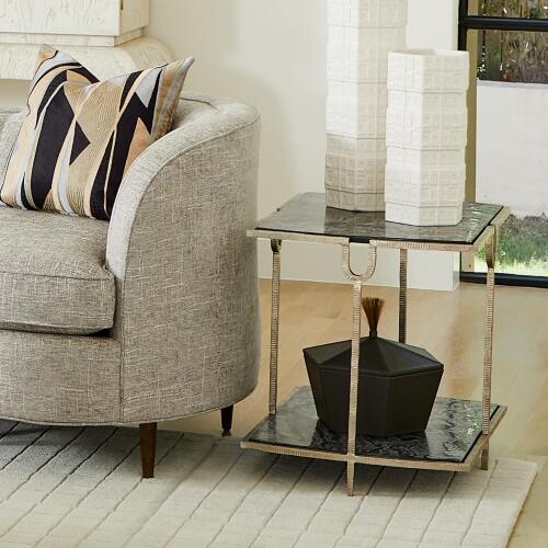 Curve Side Table-Silver