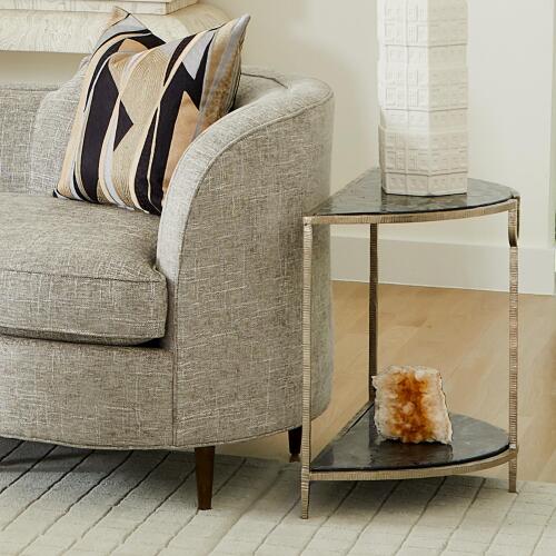 Demilune Side Table-Silver