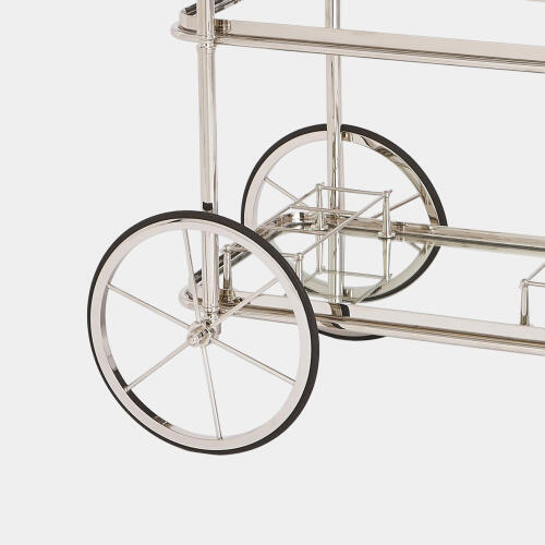 Jude English Bar Cart and Tea Trolley-Nickel