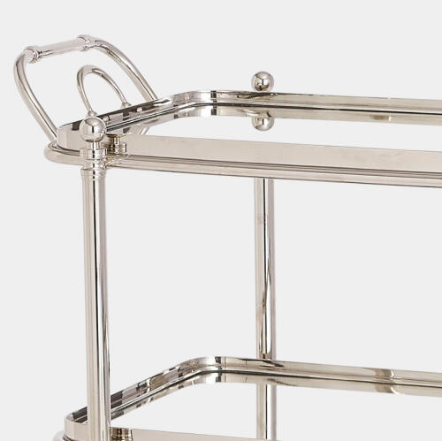 Jude English Bar Cart and Tea Trolley-Nickel
