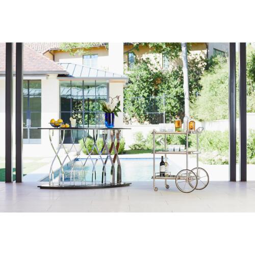 English Bar Cart and Tea Trolley-Nickel
