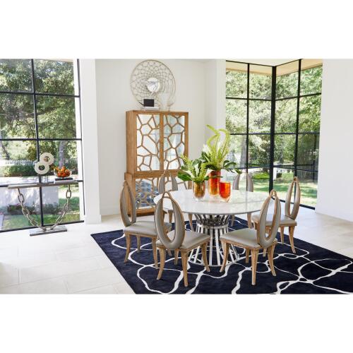 Four Layer Bone Scalloped Mounted Ring-White