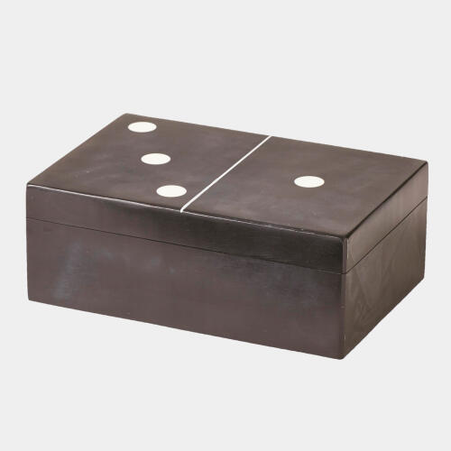 Barnes Dominoes Box-Black w/White Dots