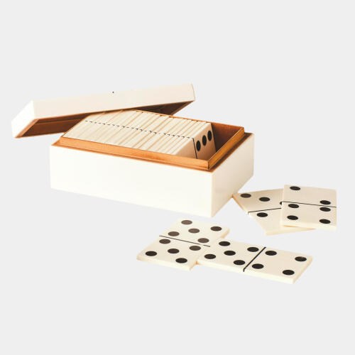Barnes Dominoes Box-White w/Black Dots