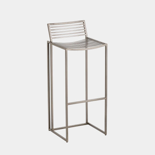 Slat Bar Stool-Light Gunmetal