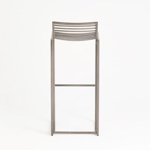 Slat Bar Stool-Light Gunmetal