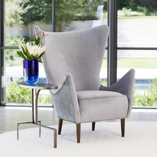 Hammered Cantilever Side Table-Natural Iron