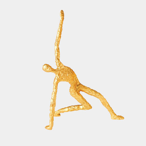 Figural Male Dancer-Yoga-Textured Gold