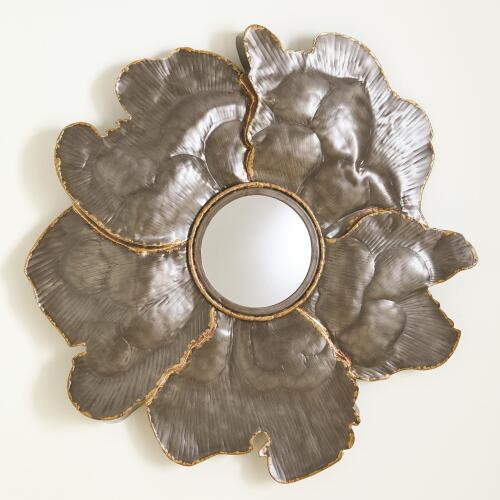 Flower Wall Mirror-Light Gunmetal