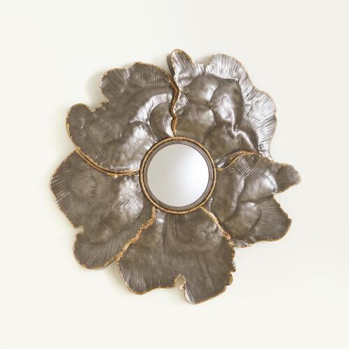 Flower Wall Mirror-Light Gunmetal