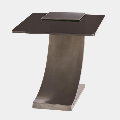 Side Table w/Smoke Glass-Light Gunmetal