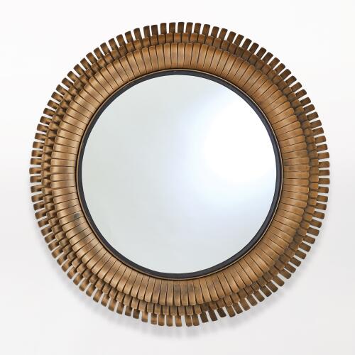 Layered Sunburst Wall Mirror-Antique Gold