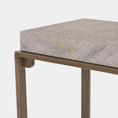 Zen Side Table w/Flamed Granite-Bronze