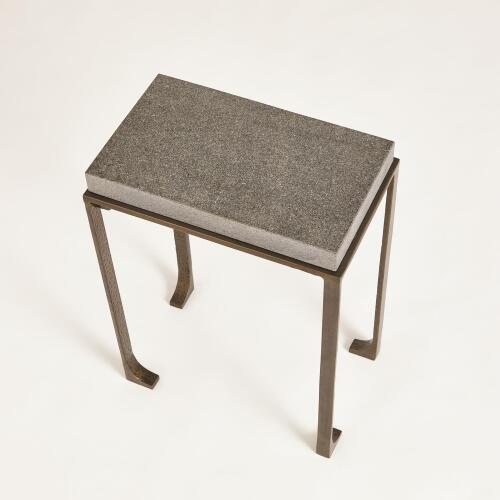 Zen Side Table w/Flamed Granite-Bronze
