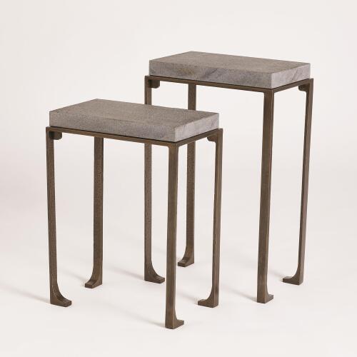 Zen Side Table w/Flamed Granite-Bronze