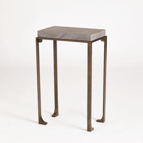 Zen Side Table w/Flamed Granite-Bronze