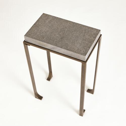Zen Side Table w/Flamed Granite-Bronze