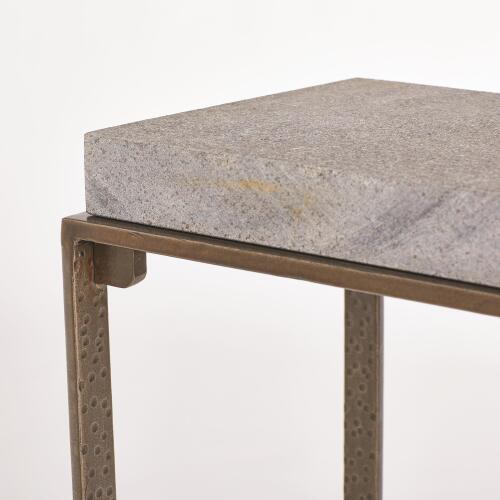 Zen Side Table w/Flamed Granite-Bronze