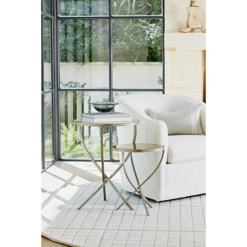 Hammered Tripod Table-Nickel