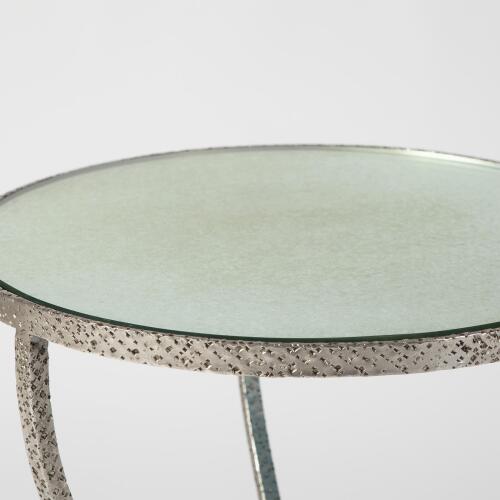 Hammered Tripod Table-Nickel